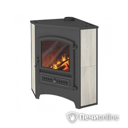 Печь-камин Этна (БКД) угловой беж. 9 кВт (150 кв.м) в Шымкенте