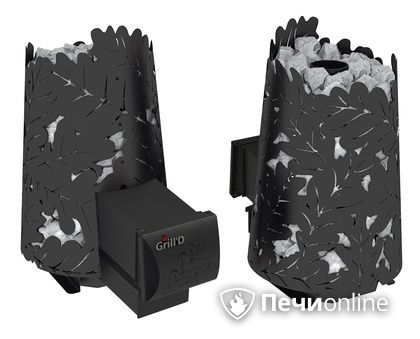 Дровяная печь-каменка GrillD Dubravo mini long black в Шымкенте