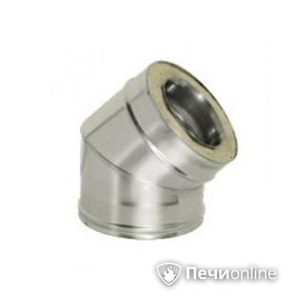 Дымоход Дымок Колено 45° с изоляцией 0,8 мм. OТFR45  120/200 в Шымкенте