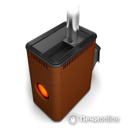 Дровяная банная печь TMF  Аврора Inox ДА Иллюминатор терракота  в Шымкенте