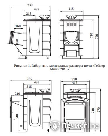 Дровяная печь-каменка TMF Гейзер Мини 2016 Inox ДН ЗК ТО антрацит в Шымкенте