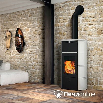 Печь-камин Edilkamin Flamma 24 kw V.A. Bianco Panna с Т/О в Шымкенте