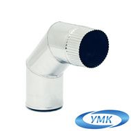 Дымоход УМК Отвод 90° D120 0.5мм нержавейка