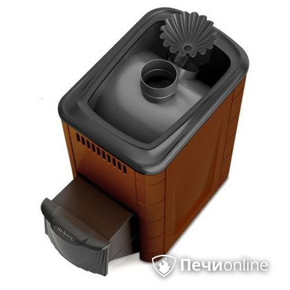 Дровяная банная печь TMF Ангара 2012 Carbon с закрытой каменкой дверь антрацит терракота в Шымкенте