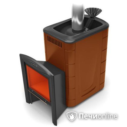 Дровяная банная печь TMF Гейзер 2014 Inox Витра  Терракота в Шымкенте