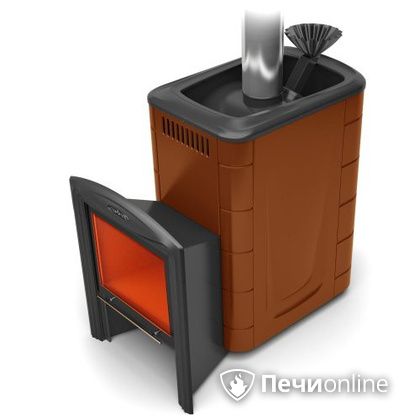 Дровяная банная печь TMF Гейзер 2014 Carbon Витра терракота в Шымкенте